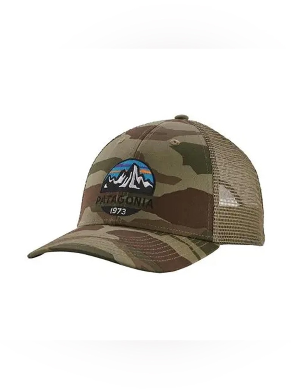 Patagonia Fitz Roy Scope LoPro Trucker Hat Bear Witness Camo